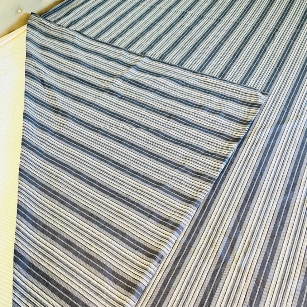 Pottery Barn Teen Railroad Stripe Full/Queen Duvet Cover + 2 Shams 100% Cotton